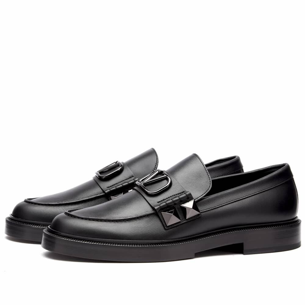 

Лоферы Valentino с заклепками и V-образным логотипом, черный