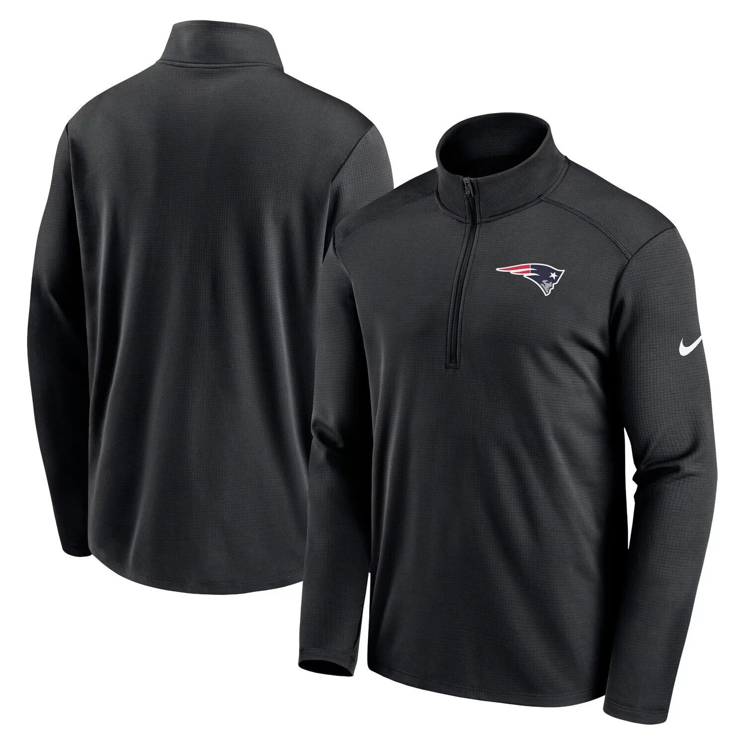 

Мужская черная футболка с молнией до половины New England Patriots Pacer Nike