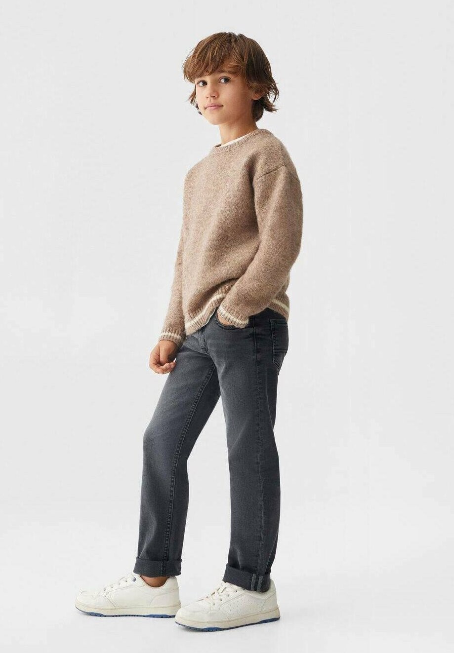 

Вязаный свитер FABIO Mango Kids, цвет brown