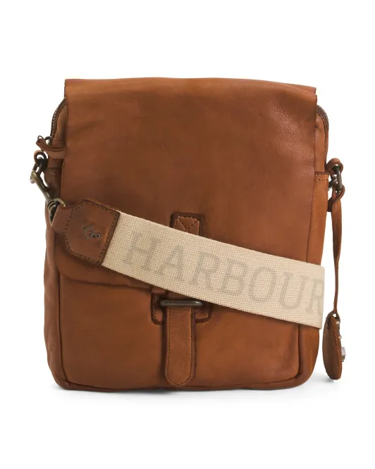 

Кожаное плечо через плечо с пряжкой и клапаном Harbour 2Nd, цвет Cognac