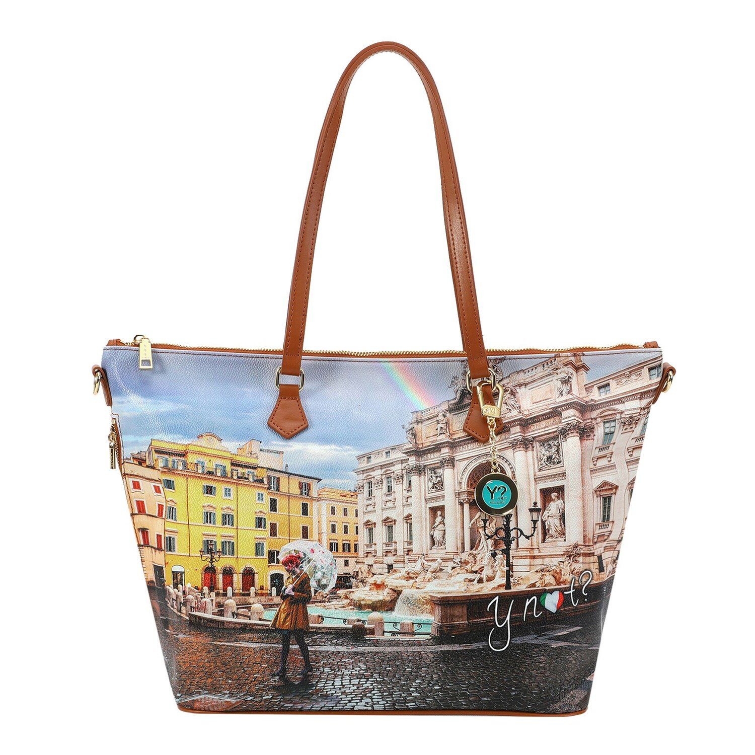 Сумка шоппер Y Not? Yesbag Tasche 44.5см, цвет rainbow rome rome