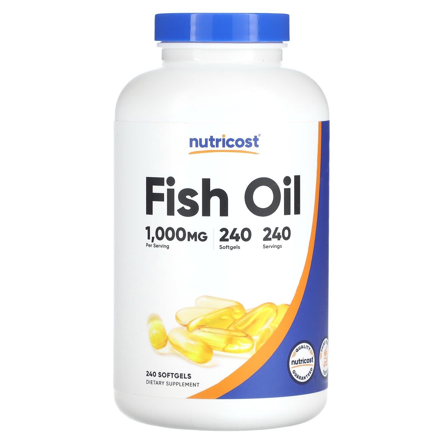 

Рыбий жир, 1000 мг, 240 мягких таблеток, Nutricost