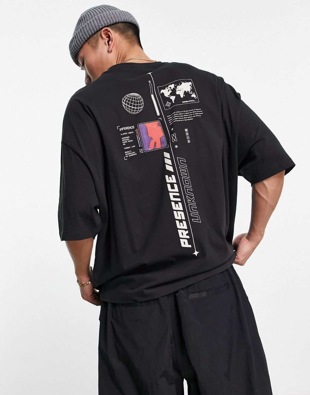 

Черная оверсайз-футболка с фотографическим принтом ASOS DESIGN