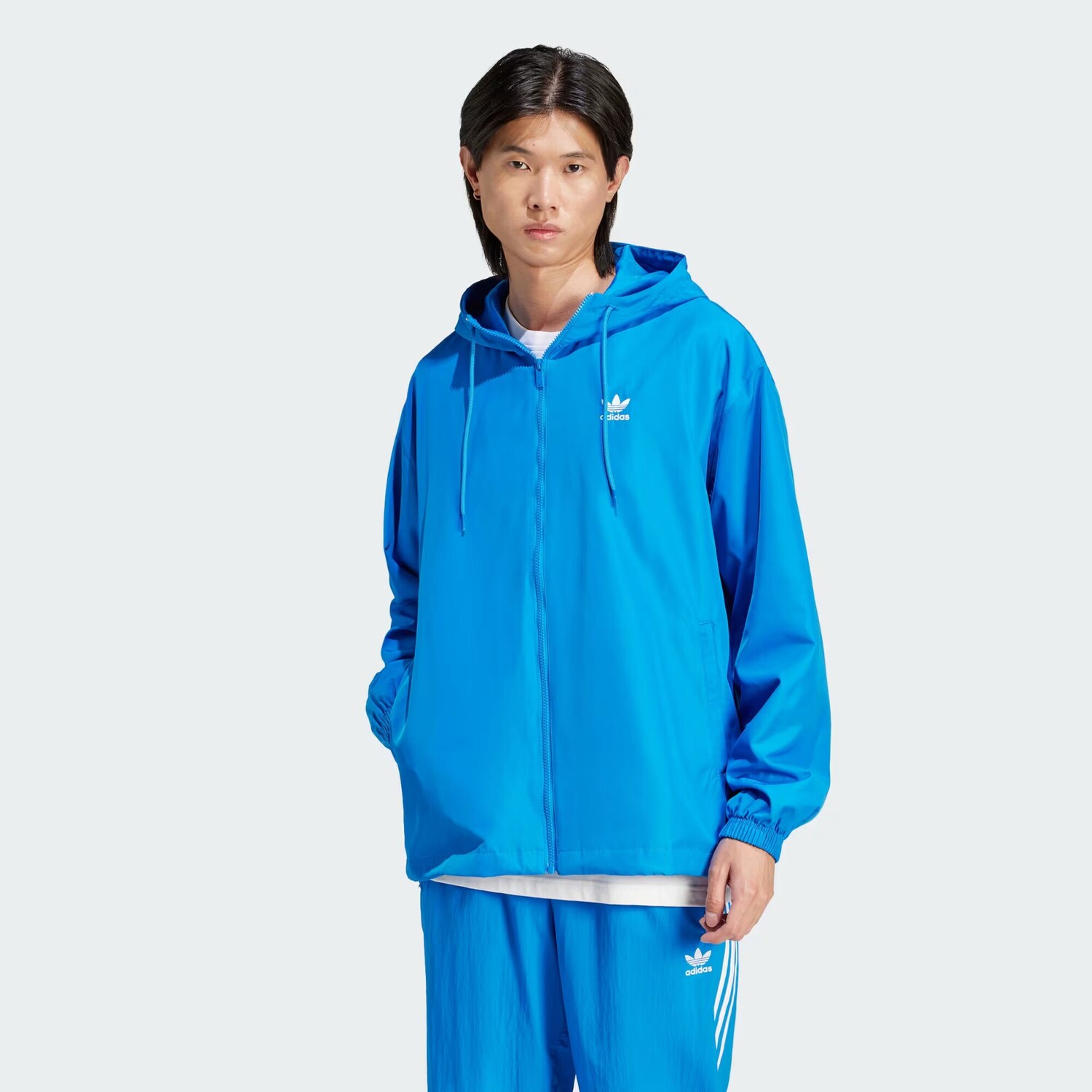 

Ветровка Adicolor с трилистником Adidas, цвет Blue Bird/White