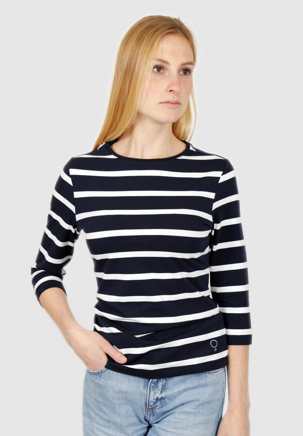 Рубашка с длинным рукавом 3/4 VENUS BOVIVA, цвет marine white stripes the white stripes the white stripes