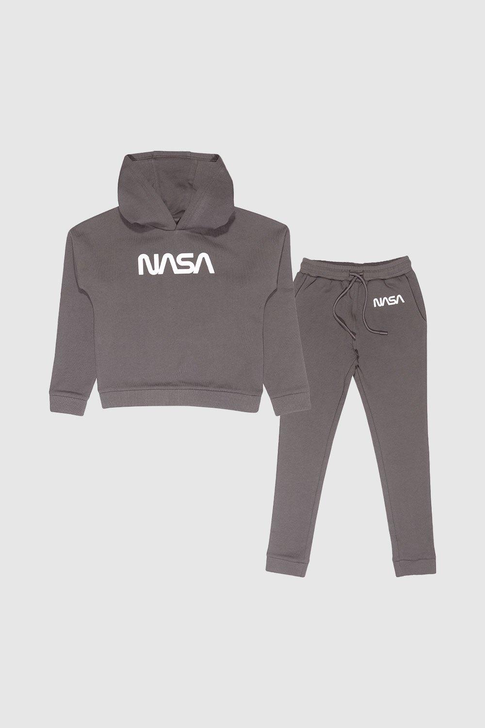 Комплект из худи и спортивных штанов Комплект из спортивных штанов и спортивных штанов NASA, серый