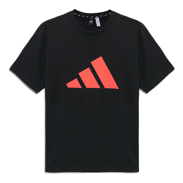 цена Футболка adidas Logo Printing Round Neck Pullover Short Sleeve Black, мультиколор
