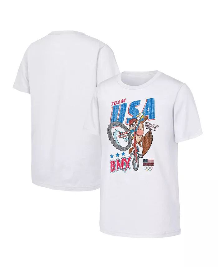 

Футболка Tasmanian Devil White Team USA Looney Tunes для мальчиков и девочек BMX Outerstuff, белый