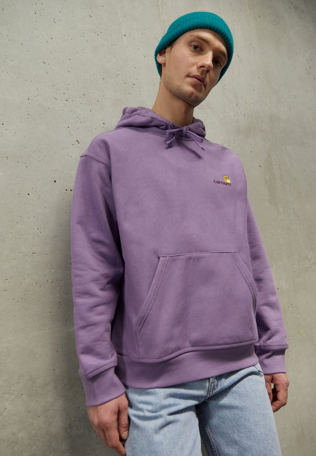 

Толстовка Carhartt WIP Hooded American Script, фиолетовый