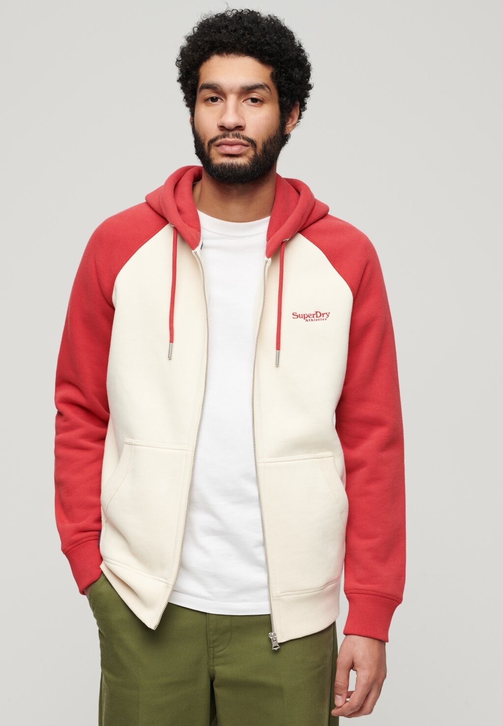 

Толстовка ESSENTIAL BASEBALL Superdry, цвет oatmeal cranberry crush red