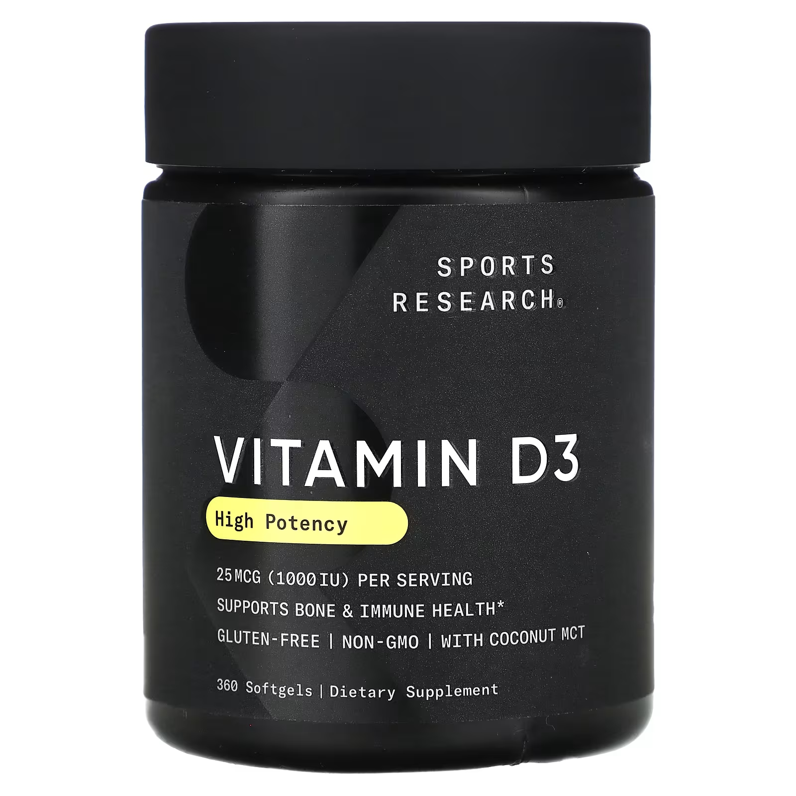 Высокоэффективный витамин D3 Sports Research, 360 мягких таблеток