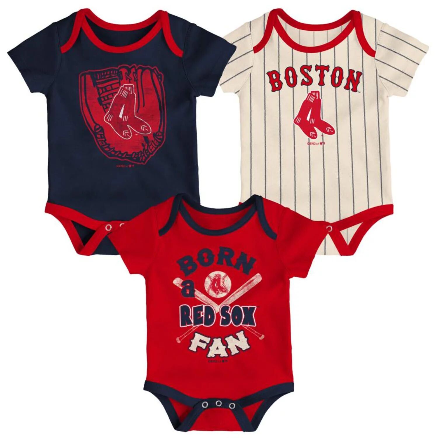 

Комплект боди для младенцев Темно-синий/красный/кремовый Boston Red Sox Future #1 из 3 шт. Outerstuff