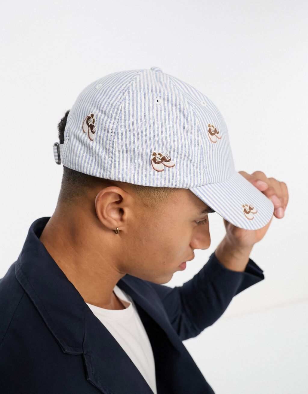 

Кепка Polo Ralph Lauren в синюю оксфордскую полоску с логотипом в виде пони