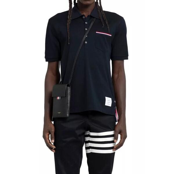 

Футболка fine mercerized piqué polo shirt Thom Browne, синий