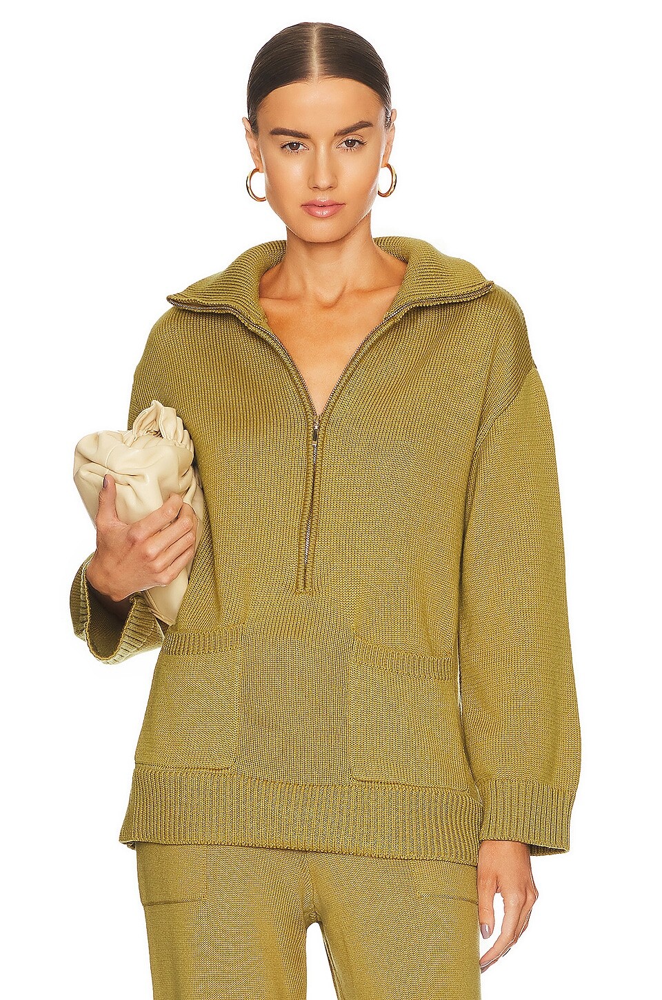 

Свитер LPA Domani Oversized Half Zip, цвет Chartreuse