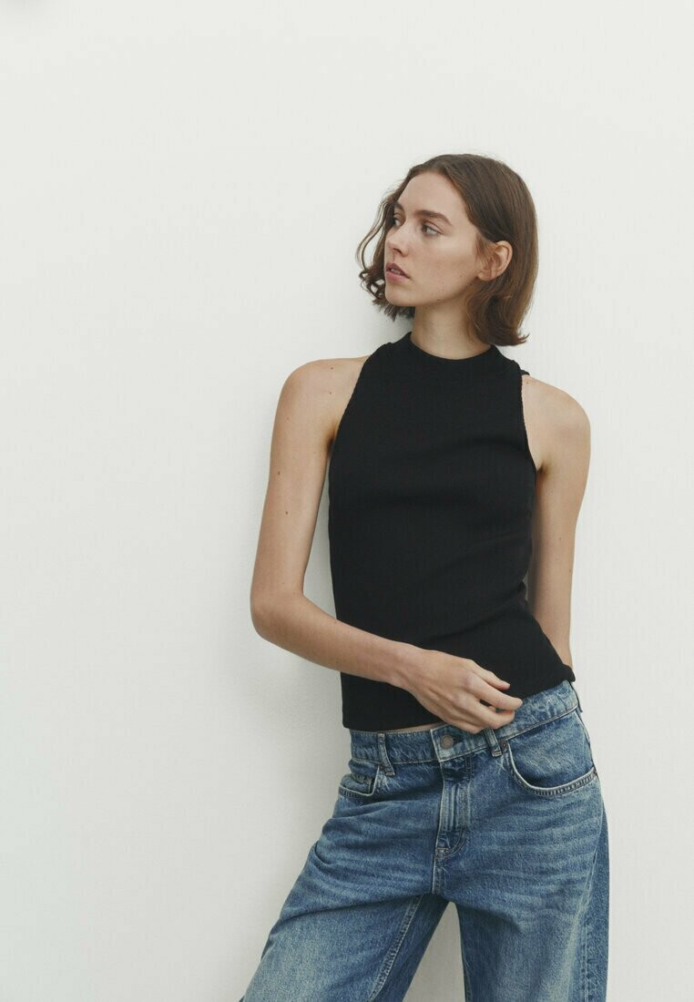 

Топ HALTER Massimo Dutti, цвет black