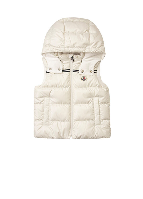 

Белый жилет для мальчика с капюшоном Moncler