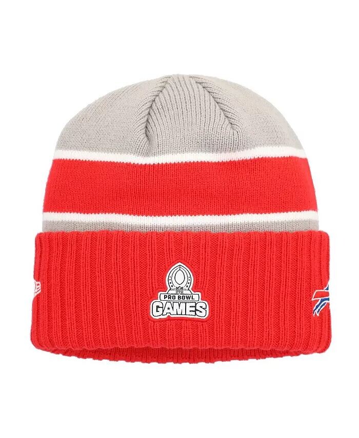 

Мужская серая вязаная шапка с манжетами Buffalo Bills 2024 NFL Pro Bowl New Era, серый