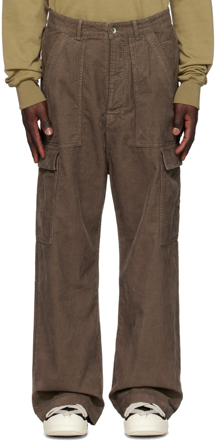 Серые брюки карго с карманами и клапанами Rick Owens DRKSHDW брюки rick owens tailored dust серый