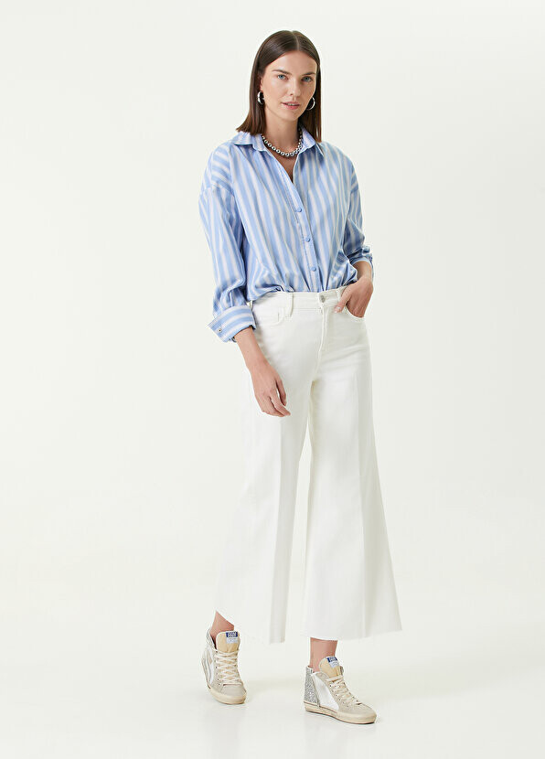 

Белые широкие брюки Frame Denim, Белый