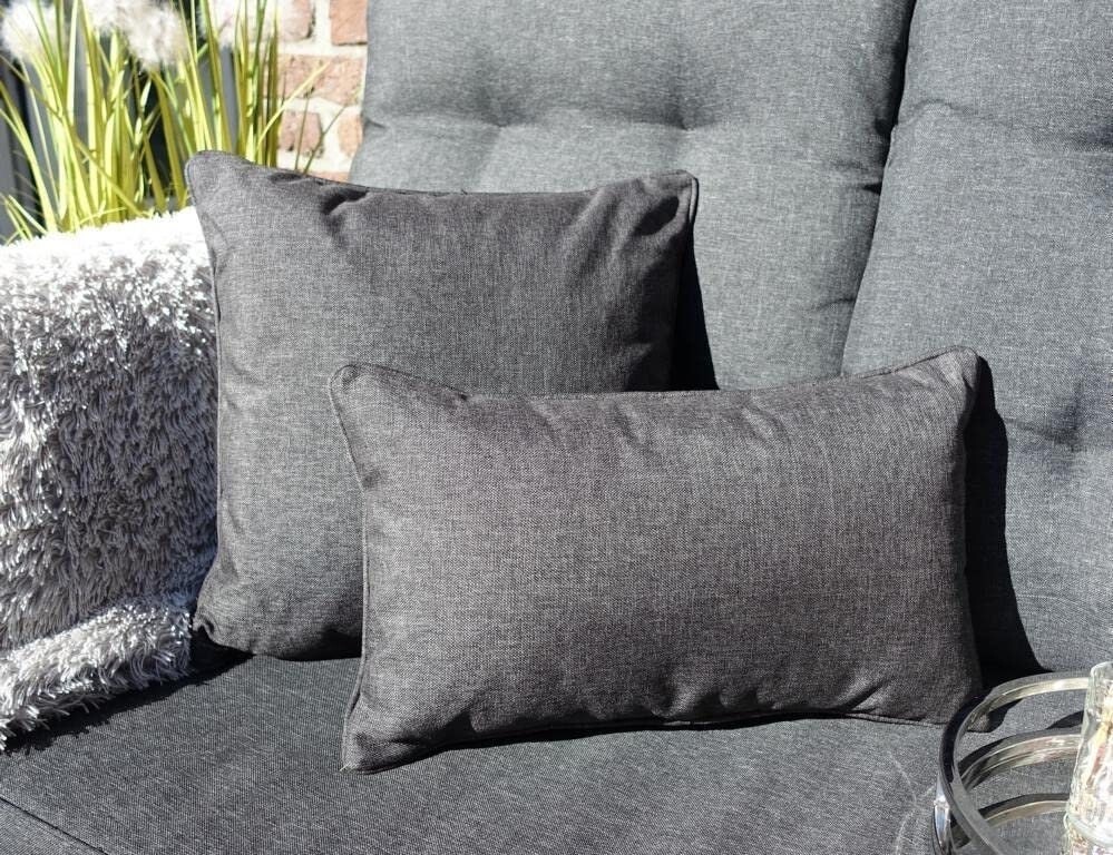 

Подушка 30 x 50 см Outdoor с наполнителем - Premium Olefin Lounge Fabric Oeko Tex 100 с водоотталкивающей защитой от ультрафиолета (антрацитовый с кантом антрацитового цвета)