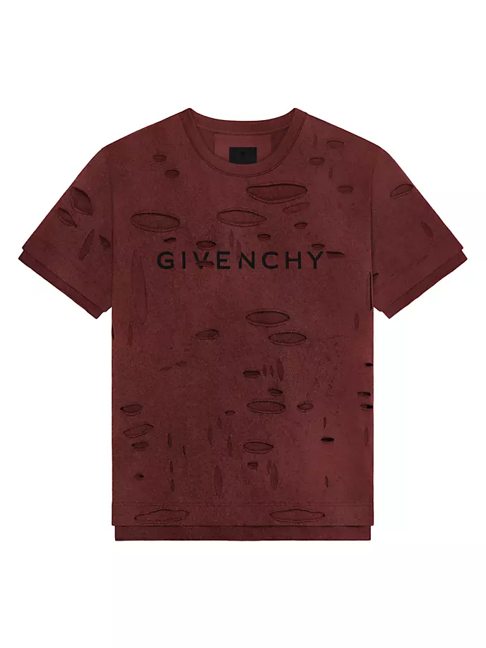 

Футболка оверсайз из потертого хлопка Givenchy, красный