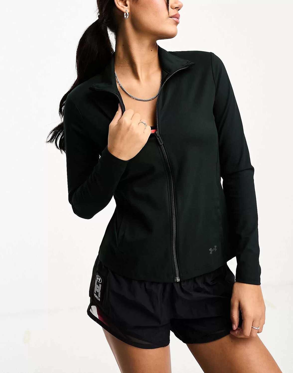 

Черная куртка с воротником-воронкой и молнией Under Armour Motion, Черный