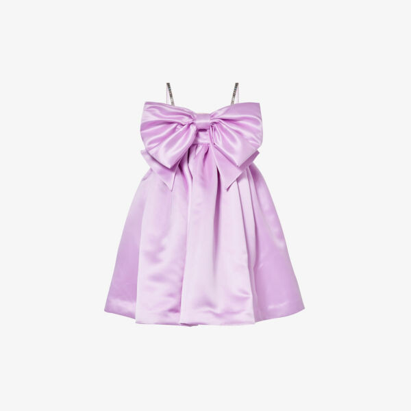 

Расклешенное атласное платье мини с бантом Nina Ricci, лиловый