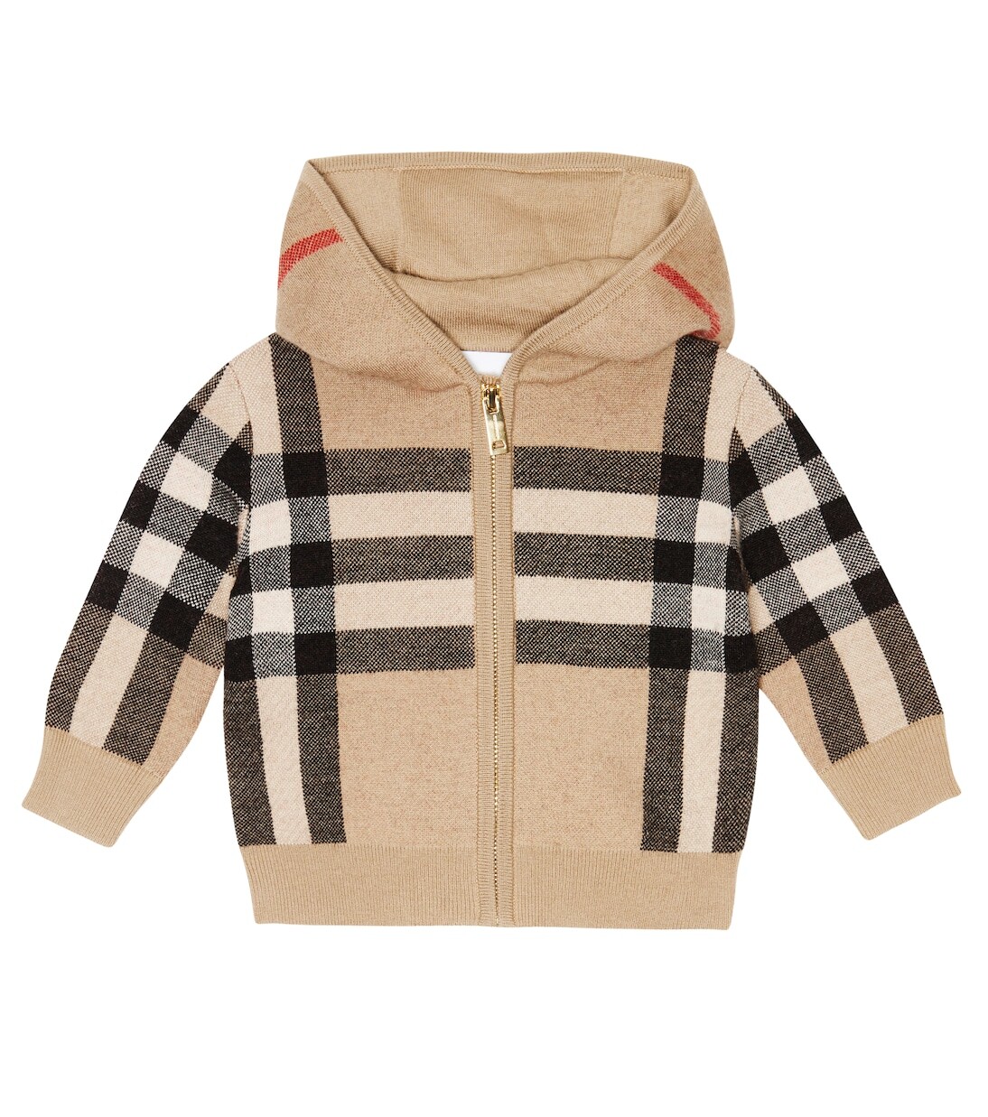 

Толстовка на молнии в клетку baby check Burberry Kids, бежевый