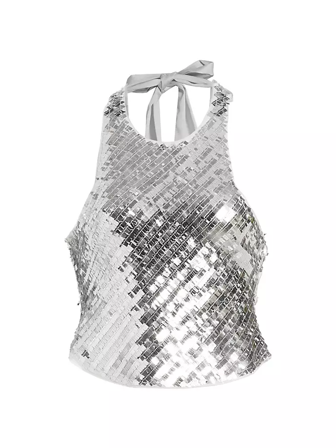 

Майка Disco Fever с пайетками Free People, цвет silver combo