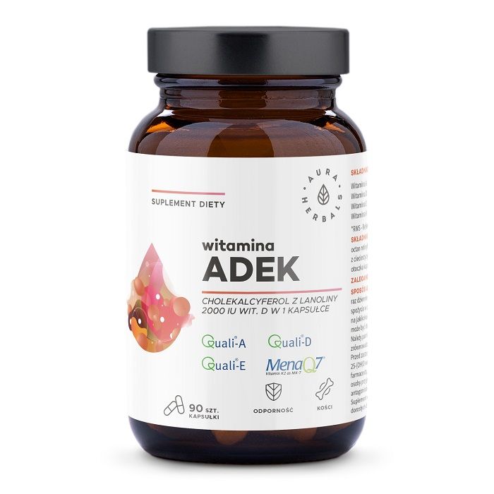 Препарат, содержащий витамины A, D, E и K Aura Herbals Witamina ADEK Kapsułki, 90 шт