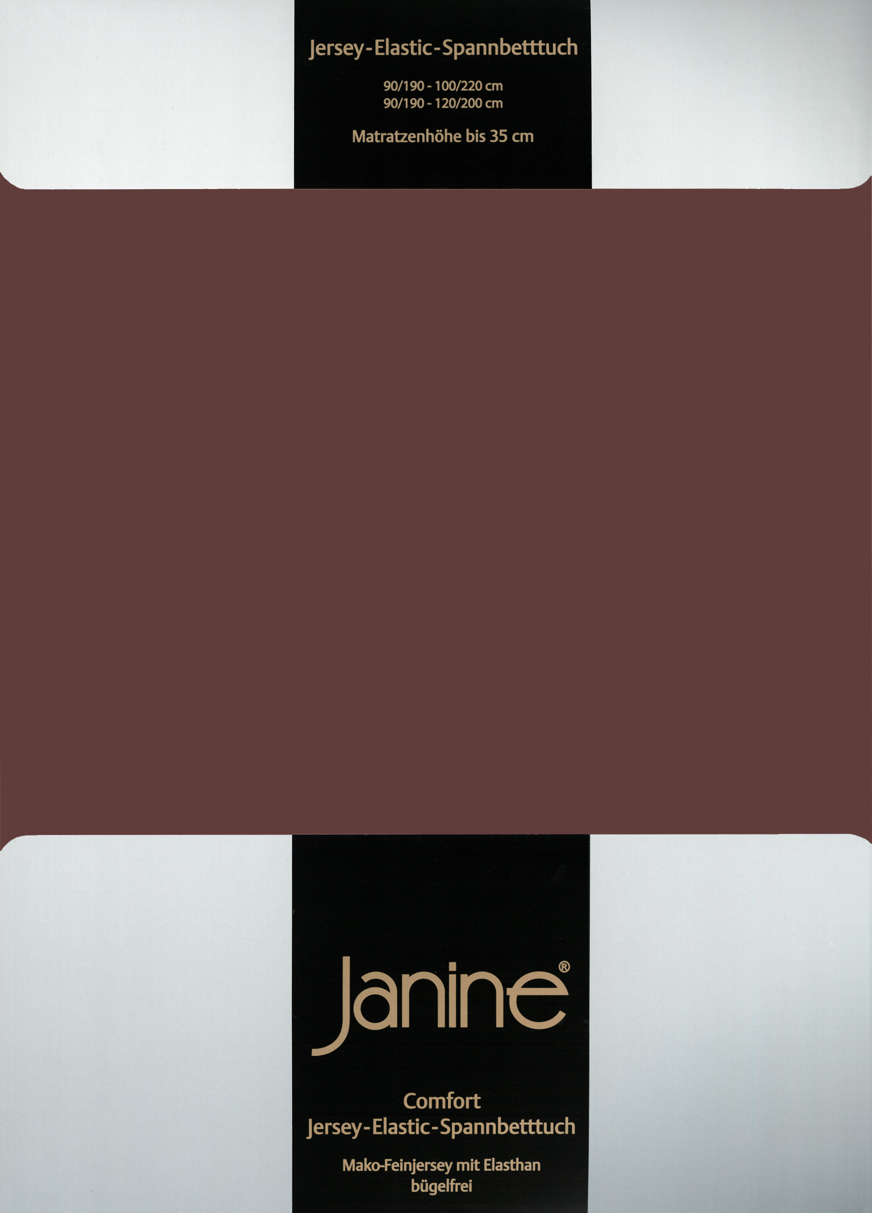 Простыня Janine Elastic Jersey, темно коричневый