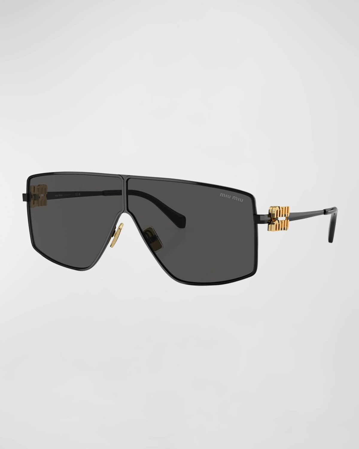 

Крупногабаритные солнцезащитные очки Shield Metal Miu Miu, цвет Black