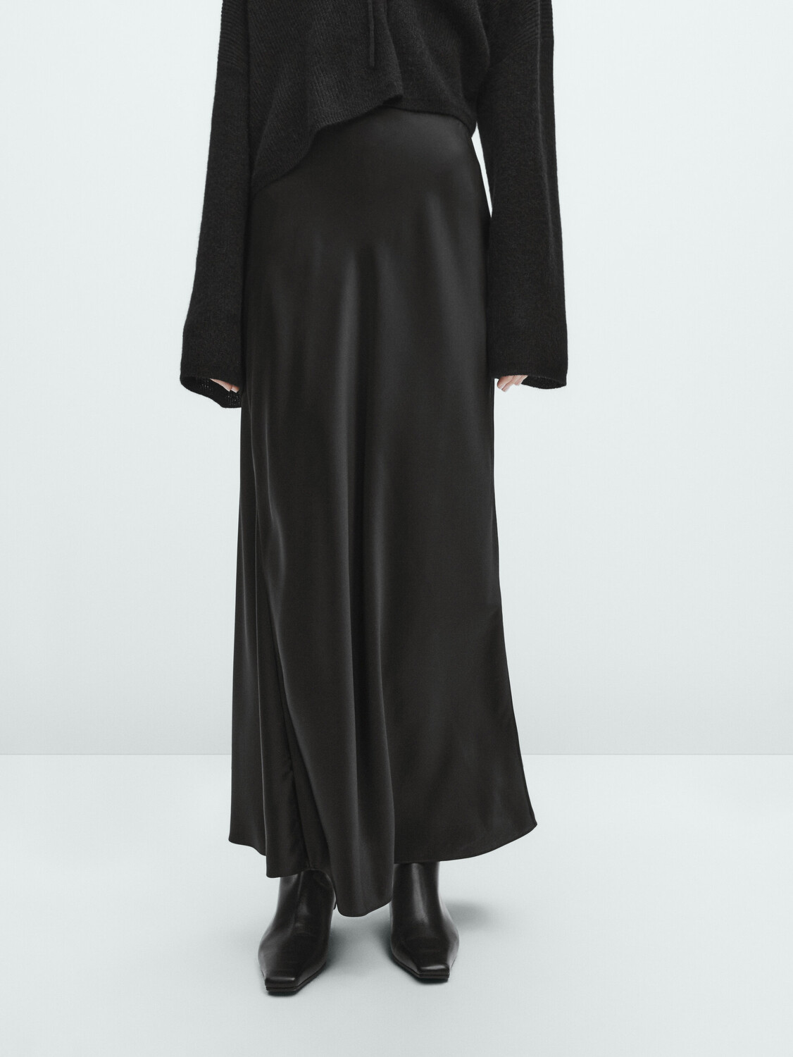 

Короткий трикотажный кардиган с деталями завязки Massimo Dutti, черный