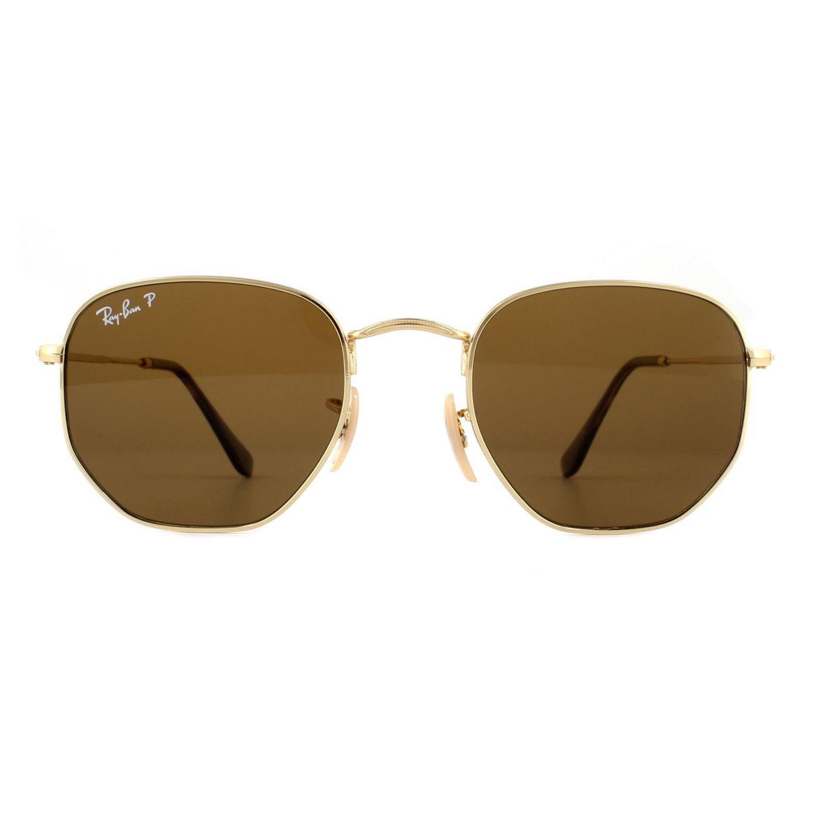 Квадратные золотисто-коричневые поляризованные солнцезащитные очки Ray-Ban, золото солнцезащитные очки chloé золотисто золотисто коричневые