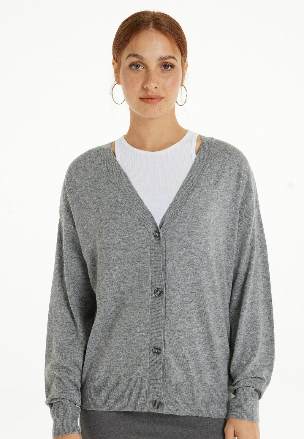 Кардиган Tezenis, цвет grey wool blend пальто uniqlo wool blend oversized fit short коричневый