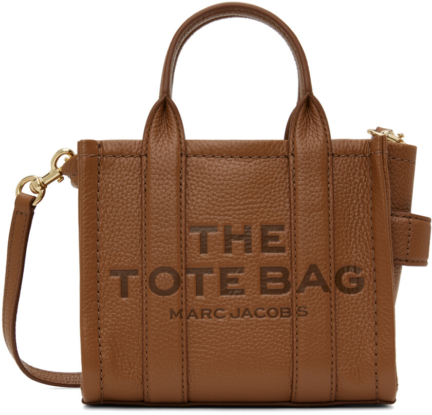 

Коричневая кожаная мини-тоут с короткими ручками Marc Jacobs