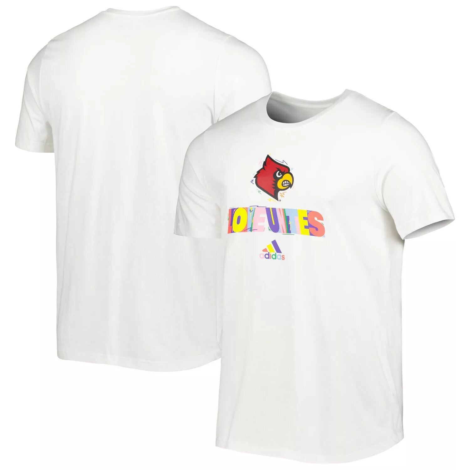 

Мужская белая футболка Louisville Cardinals Pride Fresh adidas, Белый