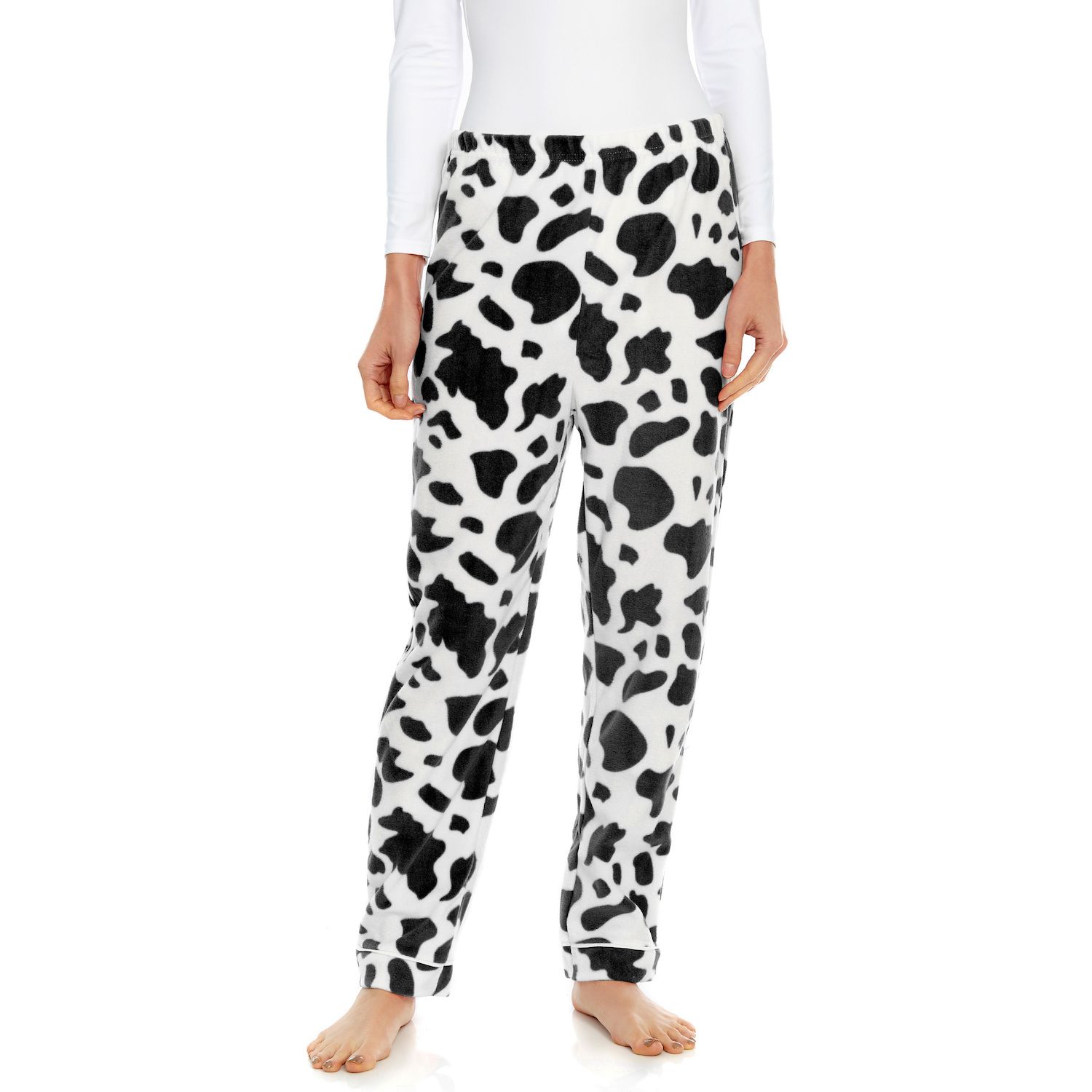 Женские флисовые брюки Leveret коровьего цвета, черные Leveret