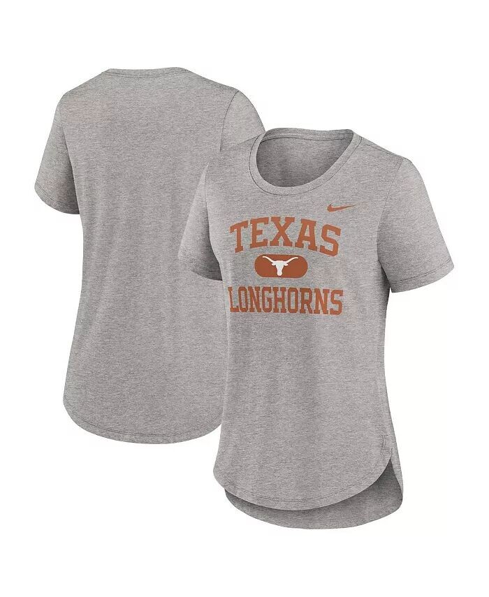 

Женская футболка Heather Grey Texas Longhorns Blitz Nike, серый
