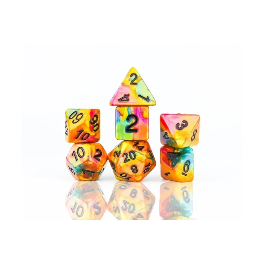 

Поликомплект — Радужное золото (8), RPG Dice Sets