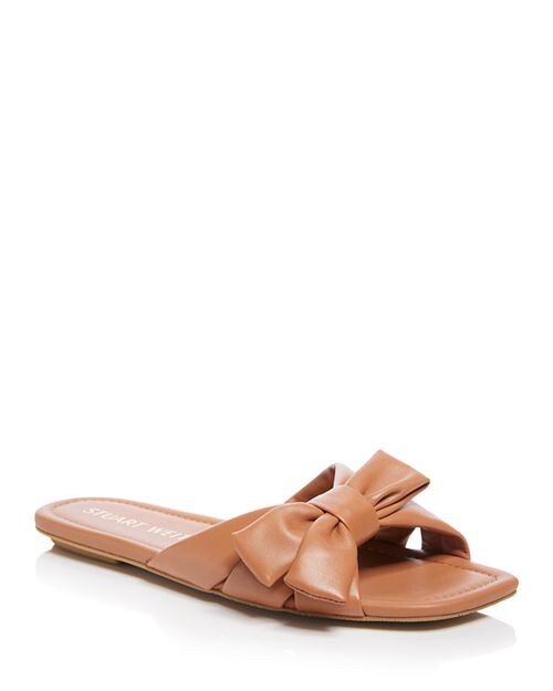 

Женские шлепанцы Sofia без шнуровки с бантом Stuart Weitzman, цвет Tan/Beige