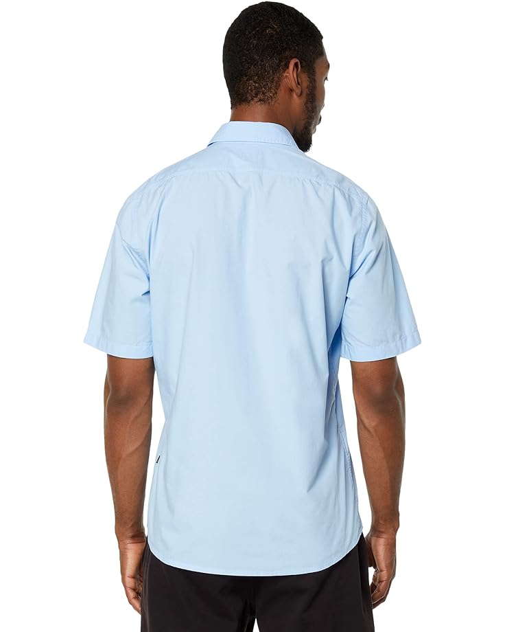 Рубашка BOSS Regular Fit Short Sleeve Cotton Button-Down Shirt, цвет Dolphin Blue цена и фото