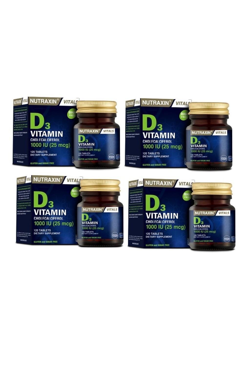 

Nutraxin Витамин D3 1000 МЕ 120 таблеток по 4 штуки