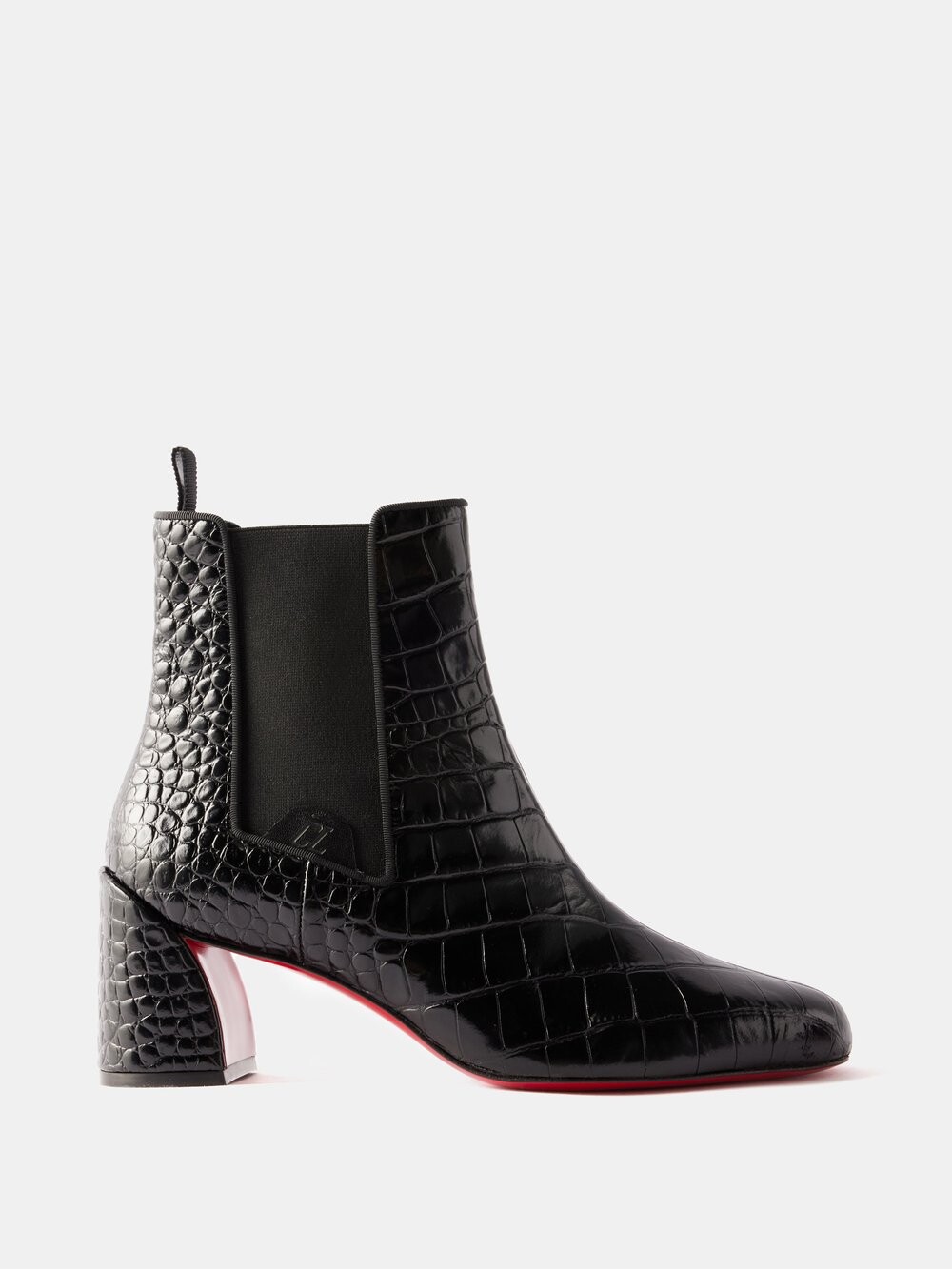 

Ботинки turelastic 55 из кожи с тиснением под кожу крокодила Christian Louboutin, черный