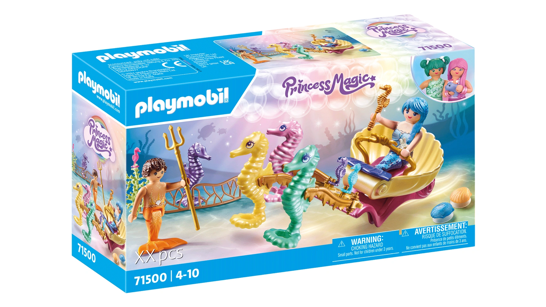 Волшебная принцесса морские существа с каретой в виде морского конька Playmobil волшебная принцесса русалка с меняющим цвет осьминогом playmobil
