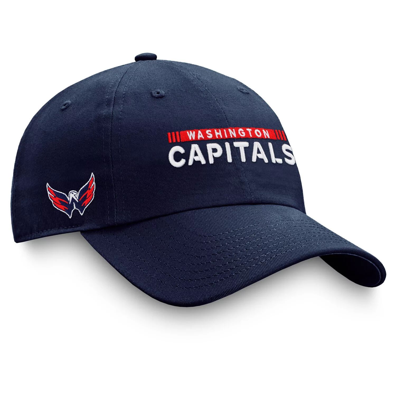 

Мужская регулируемая кепка Fanatics темно-синего цвета с логотипом Washington Capitals Authentic Pro Rink