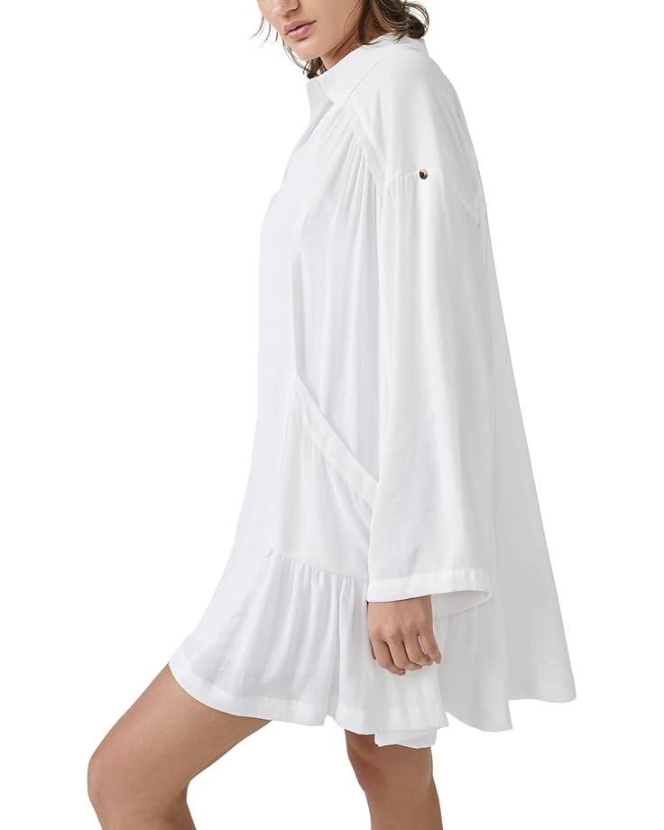 

Платье Free People Moonstruck Shirtdress, слоновая кость, Бежевый