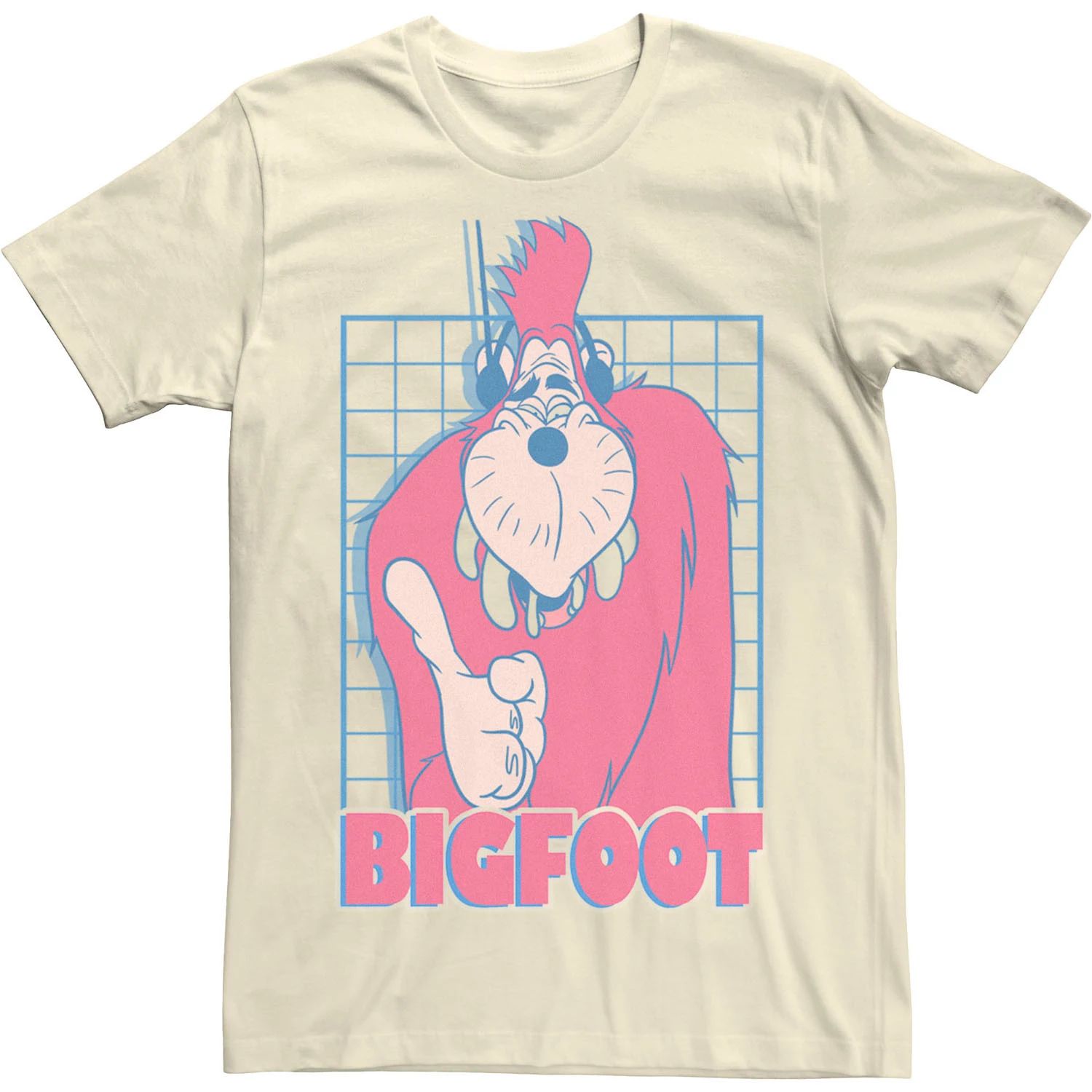 Мужская футболка с сеткой Disney A Goofy Movie Bigfoot Licensed Character