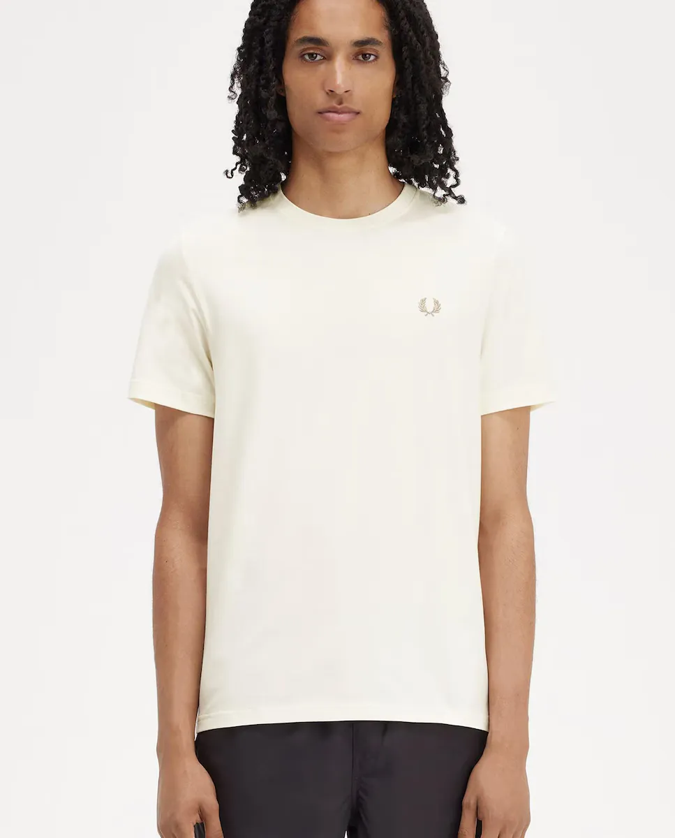 

Мужская футболка с круглым вырезом и короткими рукавами Fred Perry, цвет Crudo